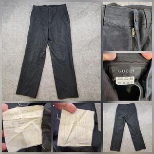 Gucci Pants Mens Size EU 48 US 32? Black Straight Leg Dress Trousers Made Italy